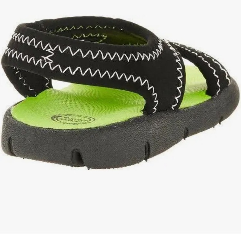 Wonder Nation Toddler Baby Sling Back Black open toe Sandal Water Shoes Sz 3 - Picture 3 of 8
